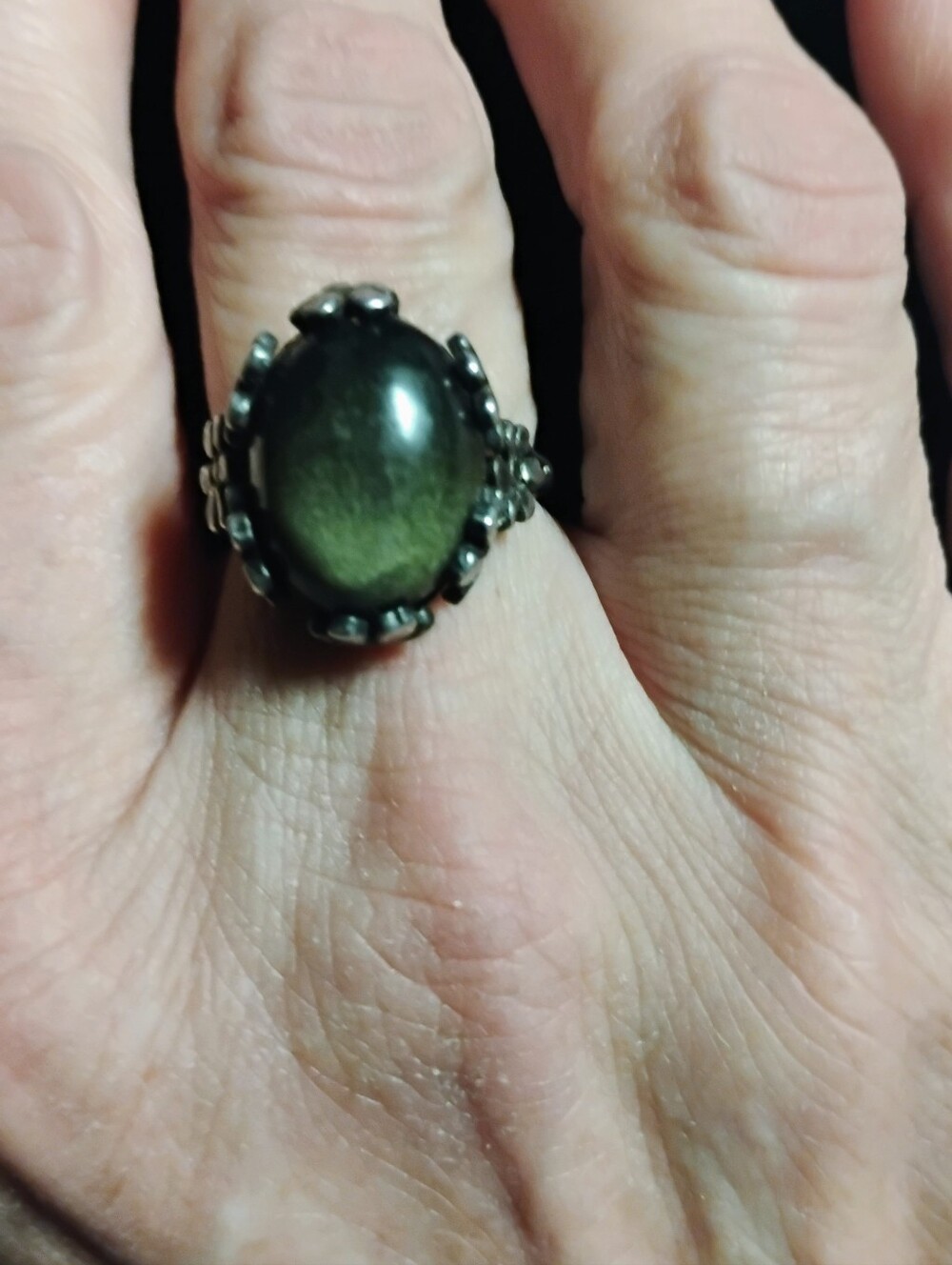 Vintage Sterling Silver Tigers Eye Ring Size 7